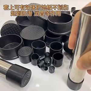 GLdailyToolsMix 6mm-80mm Round Steel Pipe End Caps Black PVC Non Slip Pad Table Chair Feet Floor Protector Furniture Legs Cover