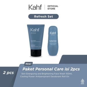 [BUNDLING] KAHF Face Wash + Deodorant Personal Care 2 Pcs | Paket Pria | Sabun Wajah | Roll On | Set