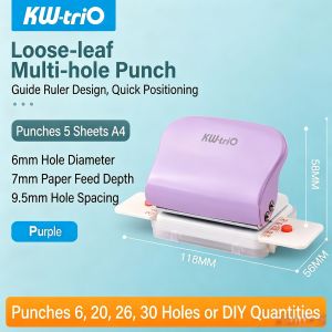 6-Hole Loose-Leaf Punch Compatible With A4/B5/A5 Paper Portable Binding Machine Suitable For Office Document Binding