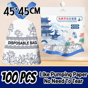 SG【READY STOCK】Rubbish Bag 45*45cm Trash Bag/ Rubbish Bag Thicken Disposable Garbage Bag Handle Breakpoint Kitchen Cleaning Bag