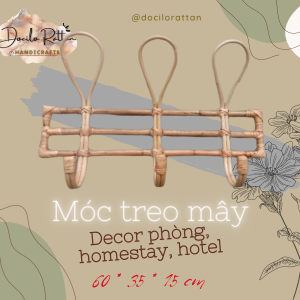Móc treo áo mây- Móc treo tường bằng mây đẹp decor quán cà phê homestay không gian nhà