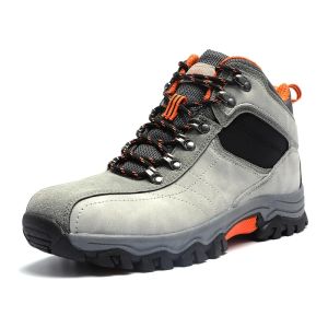 HIKEUP Snow Boots Suede Outdoor Trekking Boots Mountain Climbing Tourist Camping Sneakers High-Top Hiking Shoes Sneaker Men
