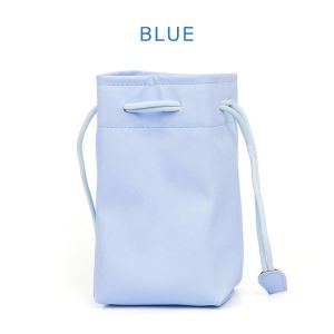 Elegant Universal Camera Bag Drawstring Leather Carrying Pouch Bag PU Leather Drawstring Bag Candy Color Drawstring Style High Quality Mini Size Bucket Bag Casual Wear