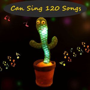 Dancing Cactus Toy with Light Talking 120 English Songs Recording Cute Luminous Learning To Speak Twisting Cactus Doll Plush Toy for Kids Birthday Gift Home Decoration