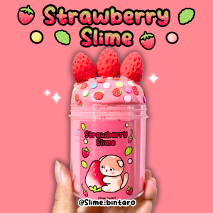 DIY CLAY STRAWBERRY SLIME BY SLIME BINTARO || CLAY SLIME || SLIME LUCU || SLIME BERKUALITAS || SLIME LUCU DAN BAGUS || SLIME PREMIUM