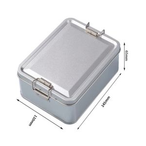 SIMPLETEN Old-fashioned Rectangular Iron Box Metal with Lid Candy Box High Quality Storage Box Buckle Iron Box