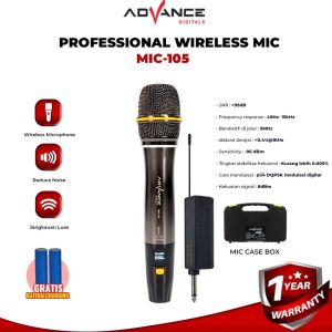 Advance MIC105 Mic Bluetooth Karaoke Wireless Microphone Suara Jernih BONUS Baterai Charger 2 Pcs