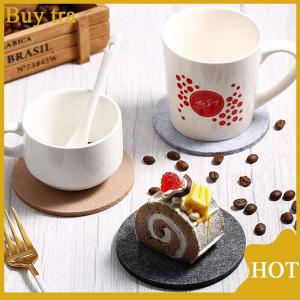 [Buytra] 10 Pieces set Round Felt Coasters Dining Table Protector Heat-resistant Coasters Coffee Tea Hot Drink Cup Placemats