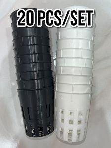 20 PCS Hydroponics Mesh Pot / Net Cup/ Pasu Jaring Hidroponik – Durable Net Cup for Hydroponic Aquaponic & Gardening (Black / White)