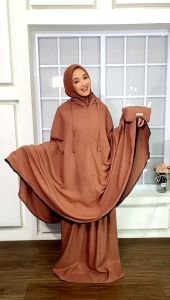 Mukena Polos Renda Bhan Full Katun Halus dan Lembut Jumbo Dewasa