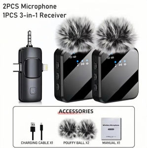 DN-F11 Wireless Microphone ไมค์ติดเสื้อไร้สาย 3in1 เสียงคมชัด ตัดเสียง รองรับมือถือกล้อง ไมโครโฟนไร้สายแบบพกพา