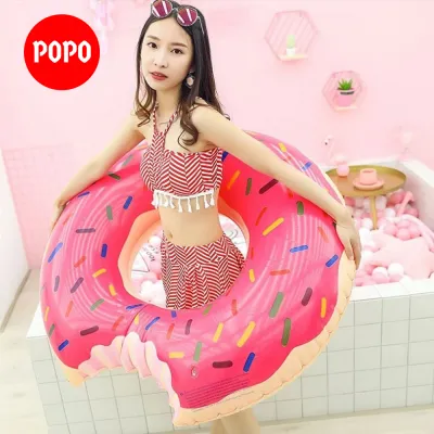 Phao bơi bơm hơi bánh donut chất liệu dầy dặn hoa văn đẹp mắt kích cỡ đa dạng phù hợp mọi lứa tuổi POPO