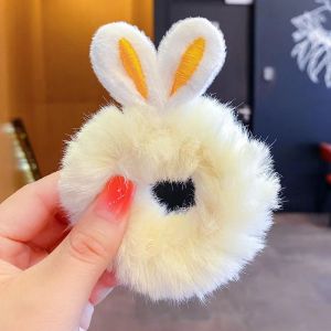 Ikat Rambut Bulu Kelinci Cute Hair Acc / Kuncir Rambut Anak Fur Scrunchie Elastis Bunny Ear