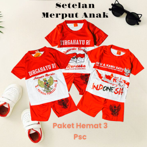 Setelan Merput Paket Hemat 3 Pics Bahan Jersy Lengan Pendek Ready Usia Anak 0-5 Tahun