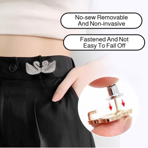 Fixed Buckle Pearl Embellishment Adjustment Buckle Nail-free and Detachable Chic Comfort Soft