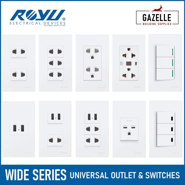 Royu Rwp2 Royu Wide Series Switches and Outlet Sets - Universal Duplex Telephone ...