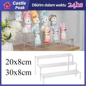 Rak Papan Akrilik 3 Susun Tinggi Display Pajangan Untuk Action Figures Cupcakes Permen Dessert Parfum Makeup