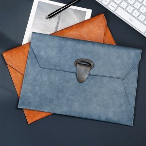 CEMOMEF Leather A4 File Bag Storage Bag Large Capacity Waterproof Data File Bag Protective Cover Portable Archive Bag Paper