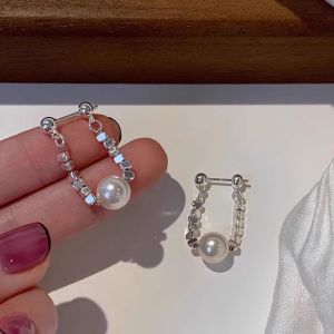 GL SILVER Baroque Style Black Zircon Pearl Spicy Girl Versatile Necklace N7082-N7083