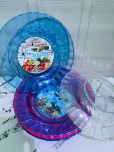piring kristal/piring kristal bening/piring kristal plastik/piring kristal mewah