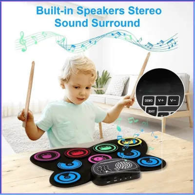 PENGIRIMAN CEPAT Drum Elektrik Electronic Digital Drum Kit 9 in 1 USB Power 5V 1A ED91 / drum elektrik full set dewasa portable murah
