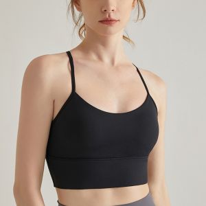 ISLAND WALK Fixed Padded Yoga Bra Sports Bra Sling RacerBack Y Back Spaghetti Strap S-XXL WX223