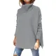 【Beautyer】 Long Sleeve Women's Oversized Knit Sweater with Split Hem and Batwing Sleeves COD. 