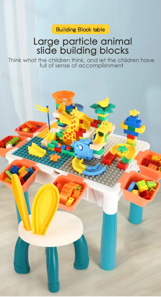 Building Blocks for Kids Multifunction Blocks Toys Table and Chair Set Study and Play Set Big Blocks Toy for Kids Lazada PH