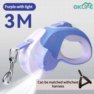 [OKLIFE. SG]Pet Dog Cat Leash Rope/ Automatic Retractable Leash /LED Light Dog Leash/Leash/pet supplies