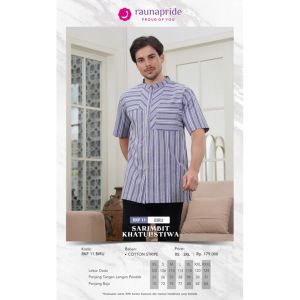 RAUNA Sarimbit Keluarga /Cotton Stripe mix oxford / SR-11 Biru/ Fashion Muslim