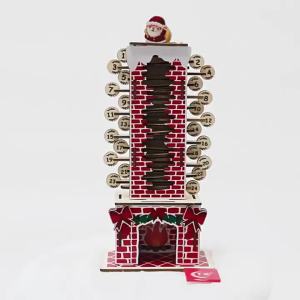New Christmas fireplace advent calendar ornament Wooden Santa Claus Advent Christmas Home Decorations