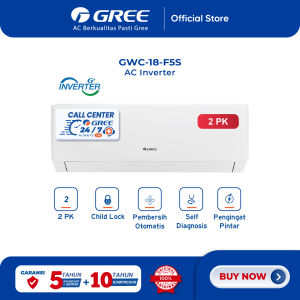 GREE AC F5S SERIES - INVERTER 2 PK - GWC-18F5(S) - WHITE PEARL (Unit Indoor & Outdoor)