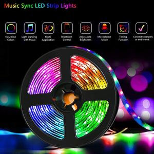 LED Strip Light plug 5M 10M 15M 20M RGB 5V LED RGB Lights Flexible LED Lamp Tape Ribbon RGB TV Desktop Screen BackLight Diode Tape