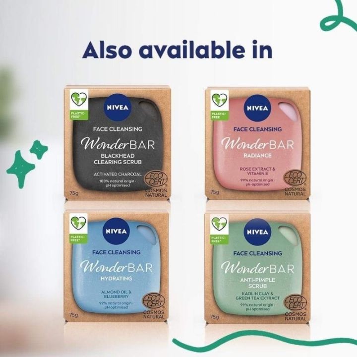 NIVEA FACE CLEANSING WONDER BARS HYDRATING/ANTI PIMPLE / BLACKHEAD AND