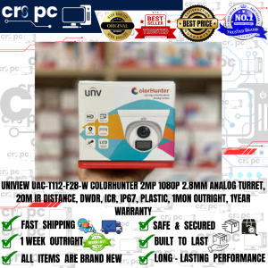 UNIVIEW UAC-T112-F28-W COLORHUNTER 2MP 1080P 2.8MM ANALOG TURRET 20M IR DISTANCE DWDR ICR IP67 PLASTIC