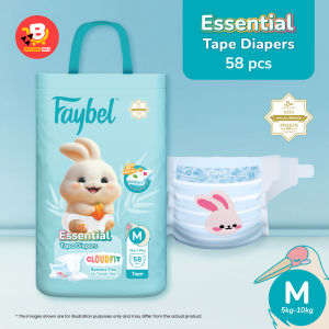 Faybel Baby Essestial TAPE Diaper - M 58pcs (TAPE)