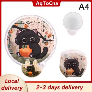 [COD] AqToCna Ship within 24 hours Portable Cartoon Folding Fan Kawaii Creative Foldable Fan Cool Summer Hand Fan Flying Disk Pocket Cloth Fan Gifts For Kids
