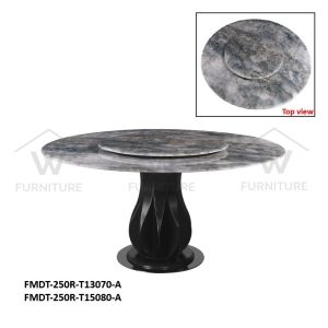 WFURNITURE Round Super Crystal Stone Dining Table Marble Round Table 超晶石餐桌/ Natural Crystal Table Ceramic Meja Makan