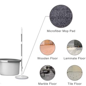 Round Mop Cloth Wet and Dry Use Replacement Microfiber Mop Cloth Head Replacement / Spin Wring Wash