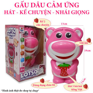 [Tiếng Việt] Đồ Chơi Gấu Dâu Lotso Thông Minh Cảm Ứng Đa Chức Năng Ghi Âm Nhại Giọng Hát Nhạc Thiếu Nhi Kể Chuyện Cho Bé