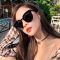 Korean Viral UV400 Sun Block Fashion Square Cat Eye Plain Black Sunglasses Mirror Dark Glasses Unisex. 