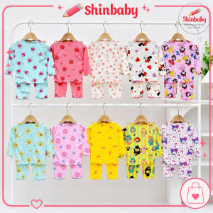 Set 3 bộ viền bèo dài tay tăm lạnh mềm mát hình in siêu dễ thương cho bé gái mặc đi học đi chơi đi ngủ