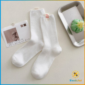 TookJai ถุงเท้ากีฬา ข้อยาว ผ้าฝ้าย ถุงเท้าข้อกลาง แฟชั่นฤดูใบไม้ร่วง womens socks