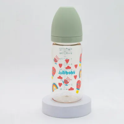 Jollibaby Feeding Bottle Pastel Color Non-Slip Cap 270ml PPSU Newborn Baby Nursing Bottles