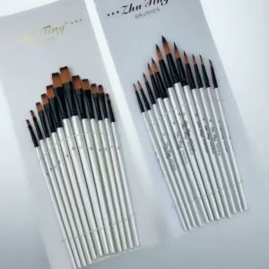12pcs/set Bulu tiruan Artist Paint Brushes Set Acrylic Oil Watercolour Painting Craft Art Paint Pen