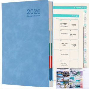 I know 365-Day 2026 Portable A5 Pocket Planner Pu Cover Daily Weekly Schedule Notebook Calendar Journal School Office Supplies Agenda Notebook