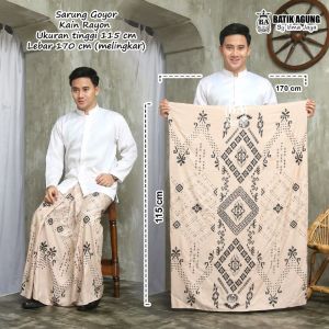 Sarungan Batik Rayon / Goyor Prit Motif Balimun | Seragam Soft Coksu | Remaja | Sarung Santri