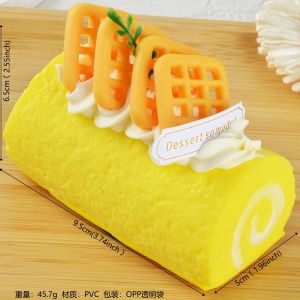 SKISOPGO Swiss Roll Squishy Toy Slow Rebound PU Soft Squeeze Stress Relief Simulated Cake Kawaii Gift