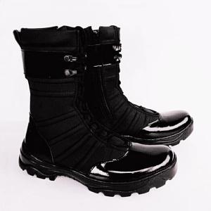 SEPATU PDL NINJA KILAP TANPA SEMIR BOOTS PDL KULIT PREMIUM JENIS LAX