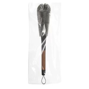 2 IN 1 Bottle Brush Cup Brush Long Handle ABS Nylon Cleaning Brush Kitchen Household Washing Tool Walnut Color